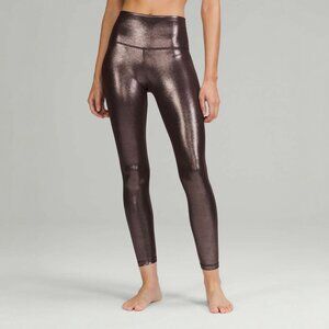 LULULEMON ALIGN HIGH-RISE 25" PANT *SHINE RADIATE FOIL PRINT FRENCH PRESS SIZE 2